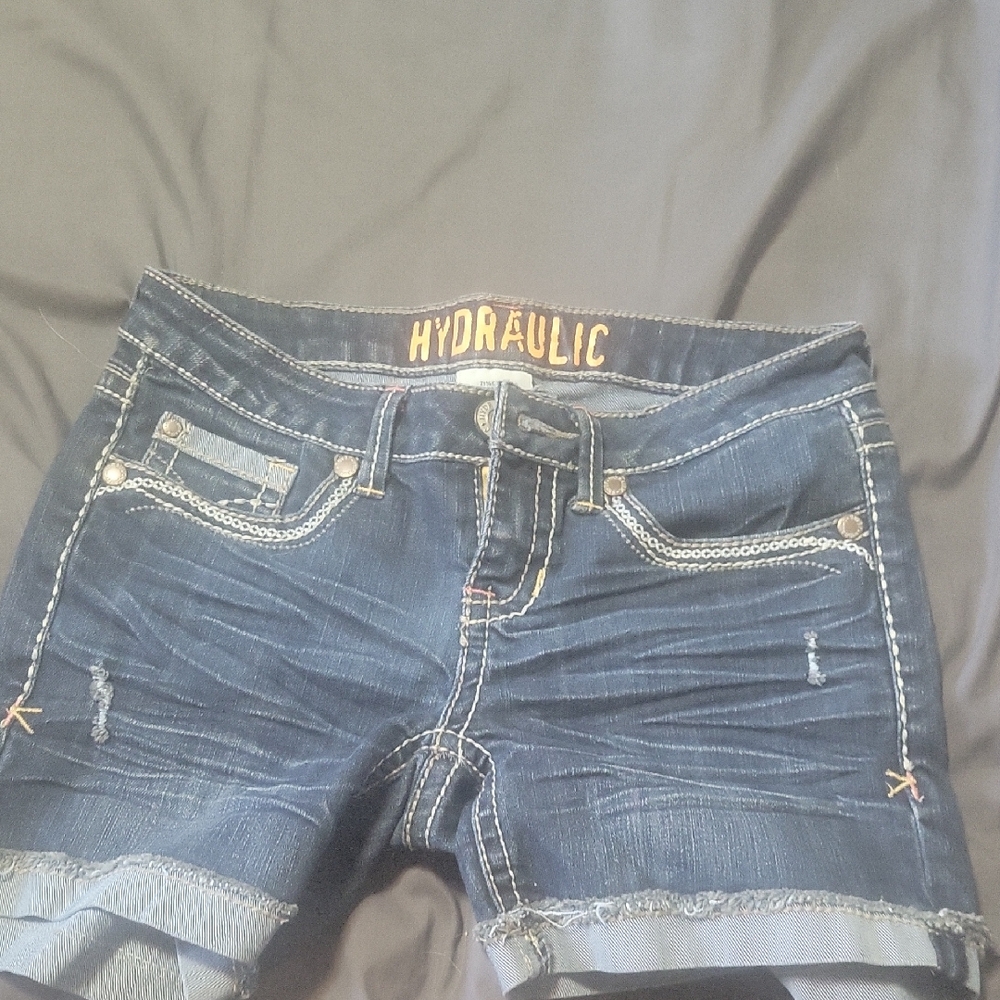 Hydraulic Dark Blue Jean Shorts for Women